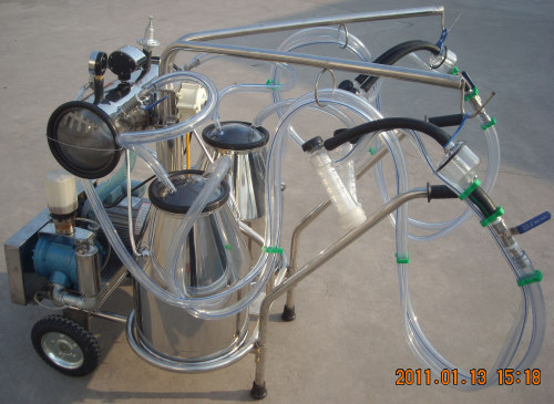 china two buckets goat/sheep mobile milking machine