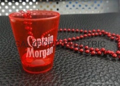 Led shot glass with keychain
