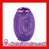 14X21mm Basketball Wives Earring Oval Purple Mesh Beads Cheap