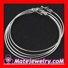 70mm Basketball Wives Plain Platinum Plated Hoop Earrings Wholesale