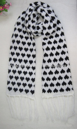 100% acrylic knitted winter scarf