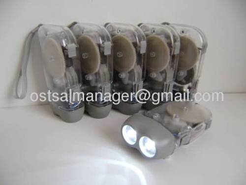 2led transparent body hand-pressing flashlight