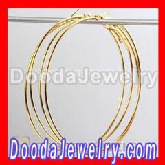 70mm Plain Gold Plated Poparazzi Inspired Hoop Earrings Wholesale