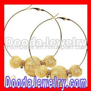 Basketball Wives Poparazzi crystal ball hoops gold earrings