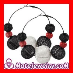 Black&White Basketball Wives Mesh Hoop Earrings Wholesale