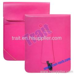 Muti-functional Leather Pouch Stand Case for iPad 2 (Pink)