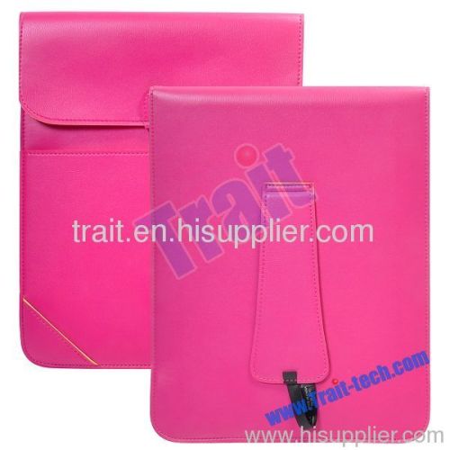 Muti-functional Leather Pouch Stand Case for iPad 2 (Pink)