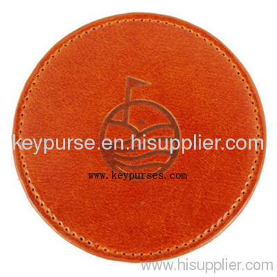 Round Leather Cup Mat