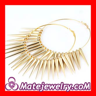 Gold basketball wives spike earrings