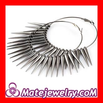 Gun black spike hoop earrings basketball wives