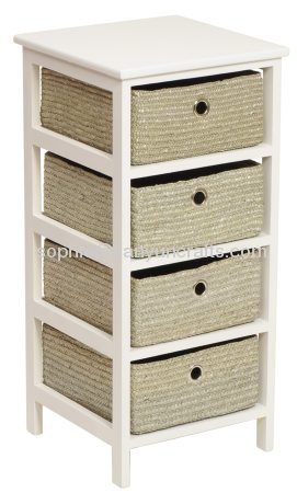 white painted chest of drawers; storage cabinet