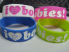 Logo filled in colour silicone wristband bracelet
