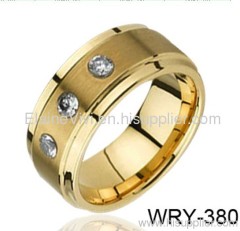 New Rings Gold Rings Diamonds Inlaid Tungsten Wedding Rings