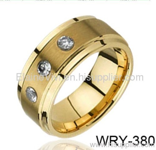 New Rings Gold Rings Diamonds Inlaid Tun gsten Wedding Rings