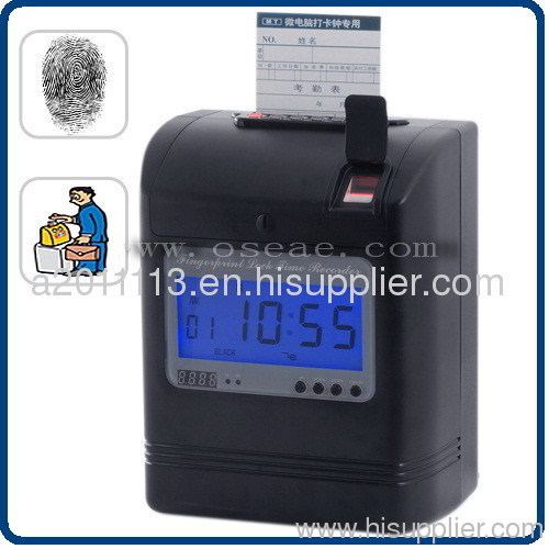 Attendance Time Card Recorder with Fingerprint Verification