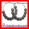 Basketball Wives Grey Rhinestone Crystal Ball Hoop Earrings Wholesale