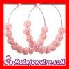 Basketball Wives Pink Rhinestone Crystal Ball Hoop Earrings Wholesale