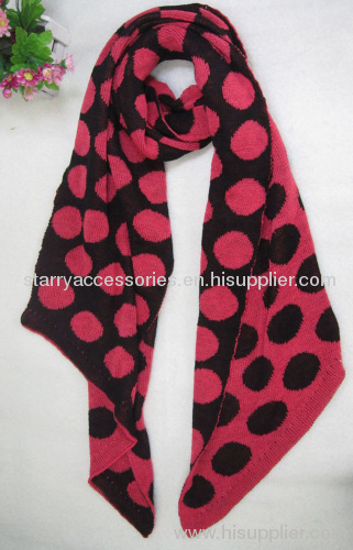100% acrylic red dot scarf