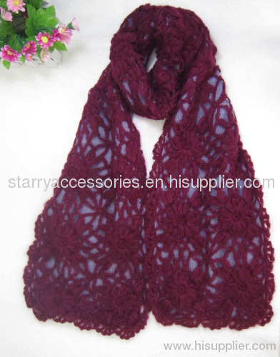 100% acrylic knitted winter scarf