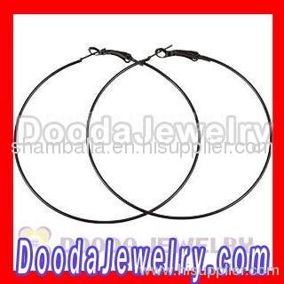 Basketball Wives Plain Black Hoop Earrings