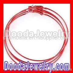 Red Plain Silver Hoop Earrings Wholesale