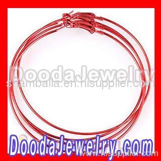 70mm Basketball Wives Red Plain Silver Hoop Earrings Wholesale