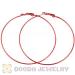 Red Plain Silver Hoop Earrings Wholesale