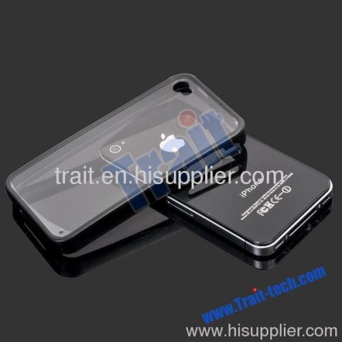 Tansparent Slim Back Cover for iPhone 4S / iPhone 4 (Black)