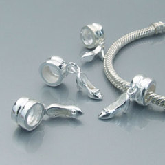 european Solid Sterling Silver Charm Jewelry Beads Dangle Shoe