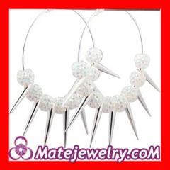 Silver Basketball wives spike hoop earrings