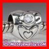 european Largehole Jewelry Heart Charms with April Birthstone