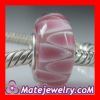 european pink glass beads with sterling silver single core charm jewelry