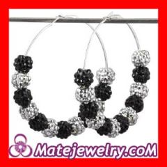 70mm Basketball Wives Rhinestone Crystal Ball Hoop Earrings Wholesale