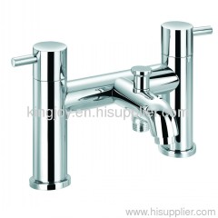 Two-handle deck bath/shower mixer