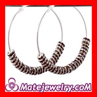 70mm Basketball Wives Amber Crystal Poparazzi Hoop Earrings Wholesale