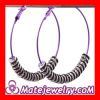 Purple Basketball Wives Crystal Spacer Poparazzi Hoop Earrings Wholesale