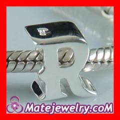 silver european letter r charm