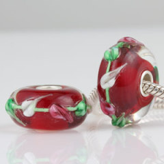 european 10X20mm Large Murano Glass Pendant Beads sterling silver core