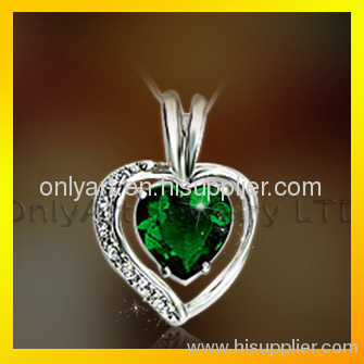 fashionable lady heart silver pendant jewelry