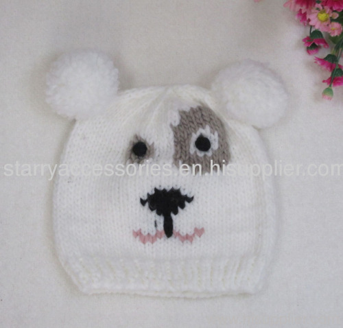 acrylic knitted animal winter hat