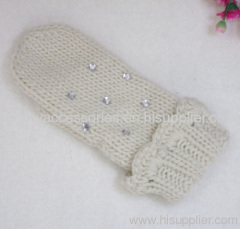 100% acrylic knitted winter gloves