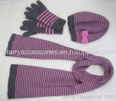 100% acrylic knitted winter set