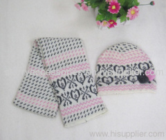 100% acrylic knitted winter set