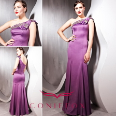 CONIEFOX one shoulder beaded long slim dresses 56566