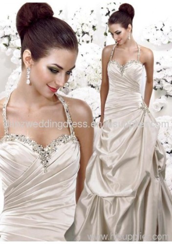 Halter Satin Wedding Dress