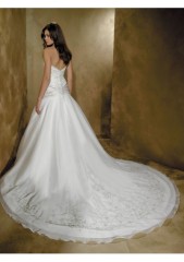 A-line Beaded Satin Bridal Casual Dress