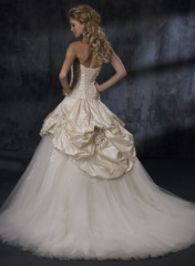 A-line Satin Organza Bridal Dress
