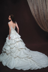 A-line off the shoulder Satin Floor-length Wedding Gown
