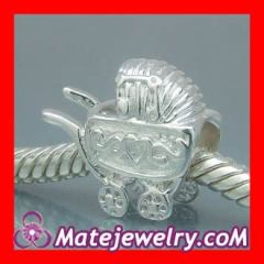 Sterling silver baby carriage beads