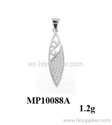 silver pendant leaf pendant gold platted pendant